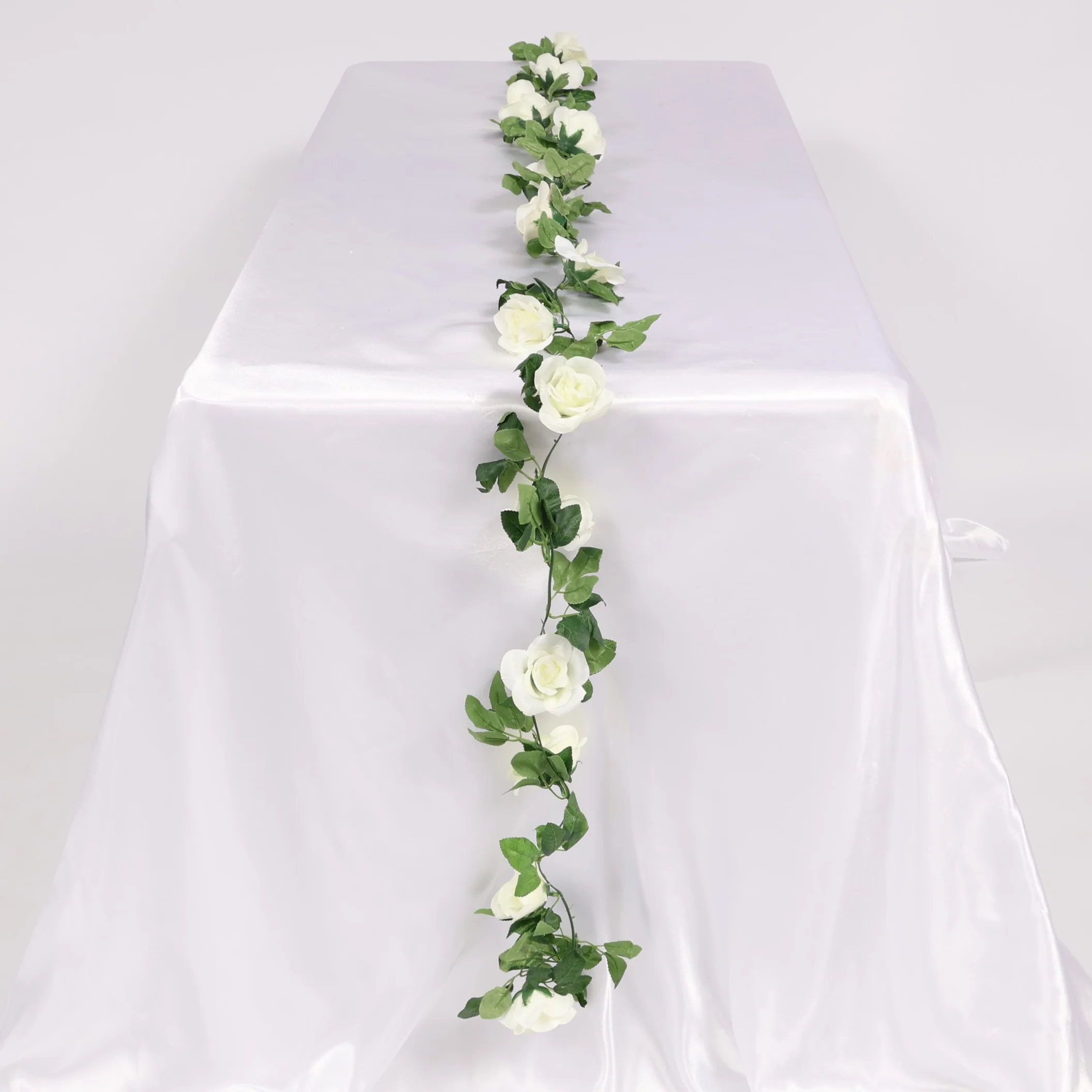 Rose Artificial Flower Vine - 6cm Head - White (2.2m) - Image 6