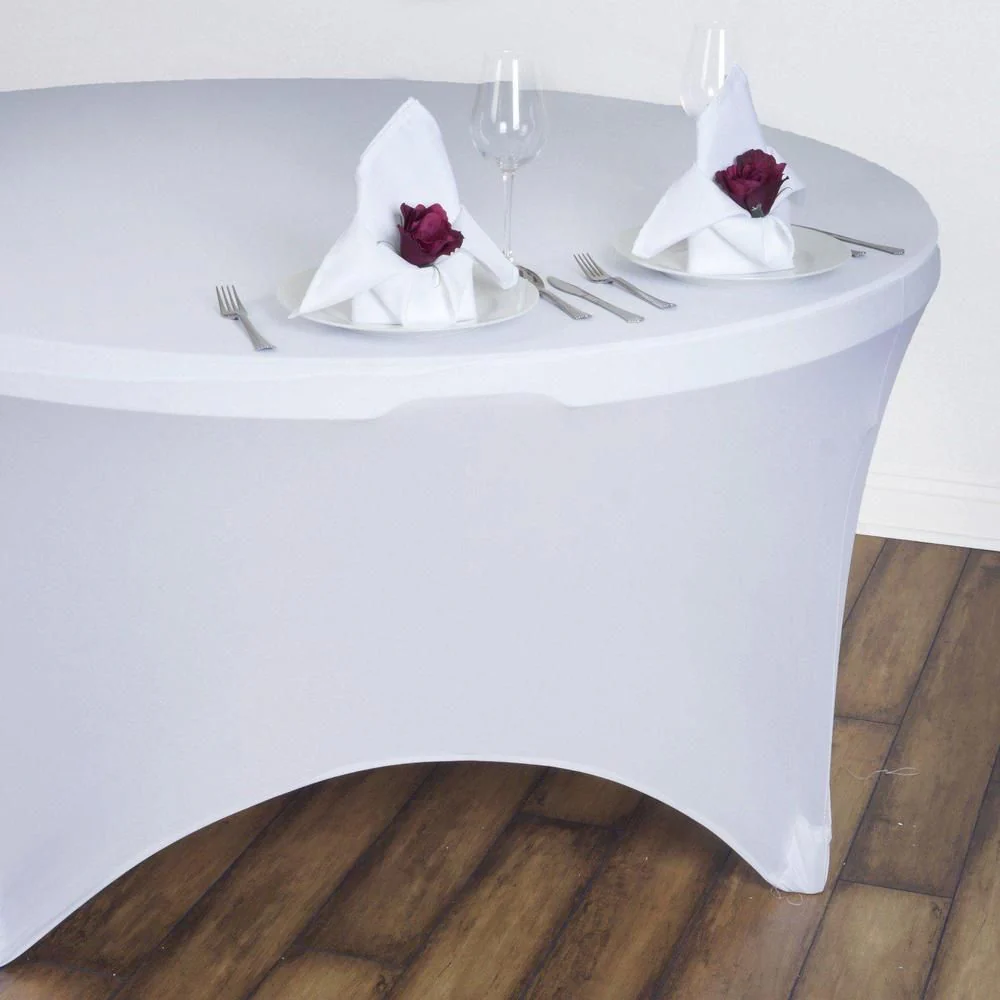 Round Lycra Fitted Tablecloth - White (6ft) - Image 2