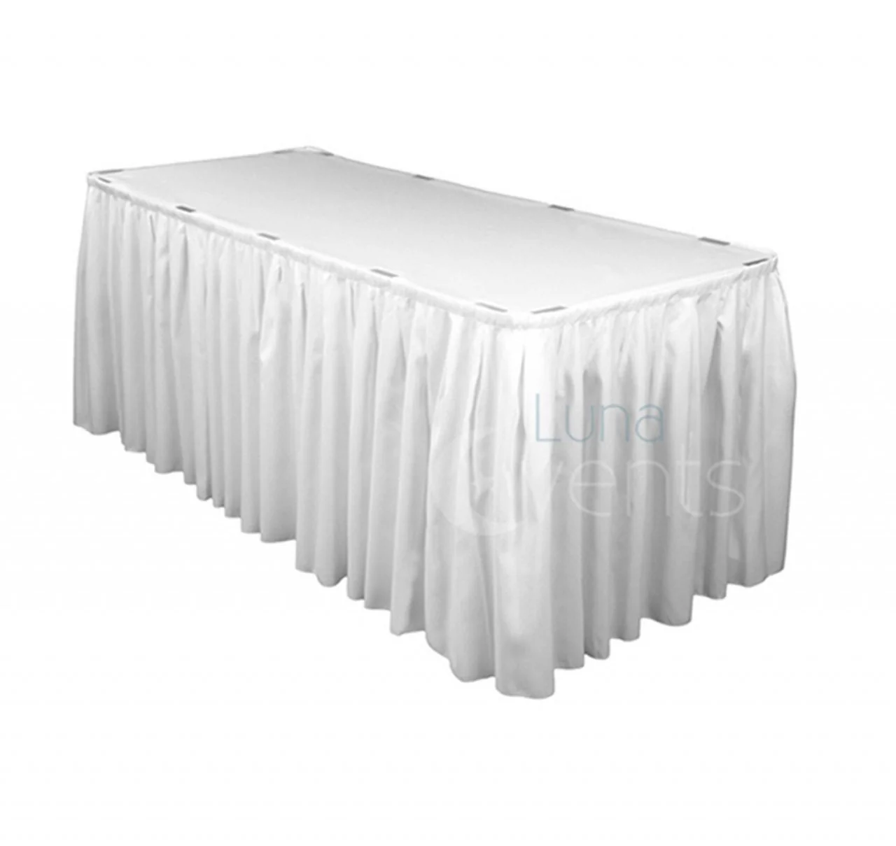 Table Skirting + BONUS Skirting Clips - White (10m)