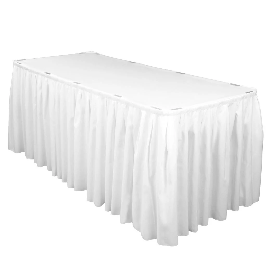 Table Skirting + BONUS Skirting Clips - White (3.7m)