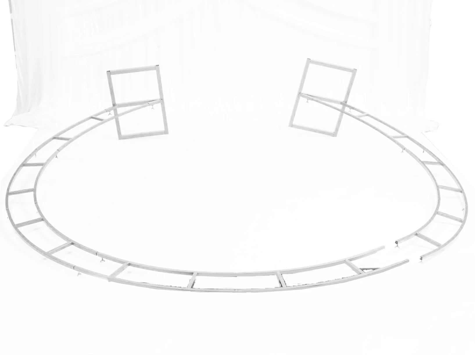 Wide Round Wedding Stand Arch Decoration Frame - White (2.2m x 2.4m) - Image 4