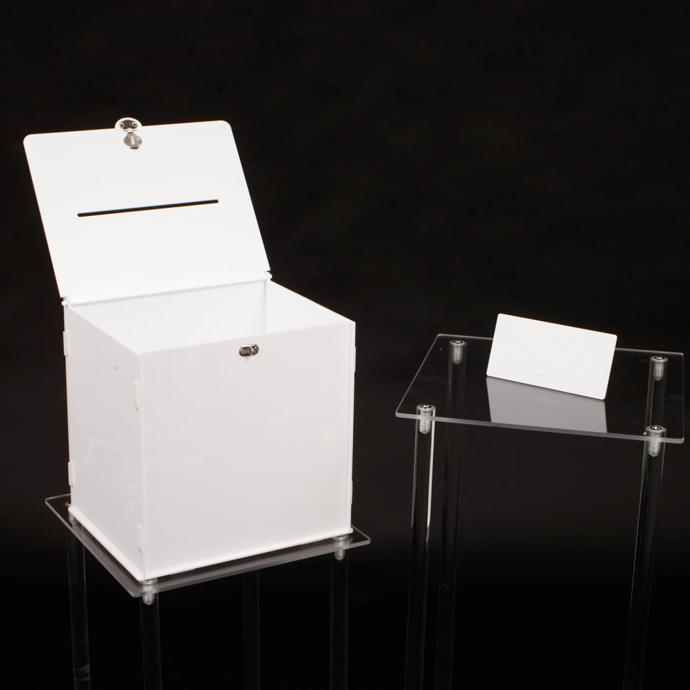 Wishing Well Wedding Card Box - White Acrylic - Image 4